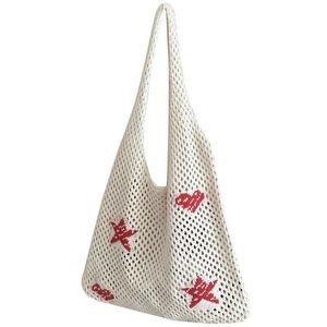 Crochet Tote Bag Summer Beach Bag Hobo Bags Aesthetic Knit Bag Cute :P